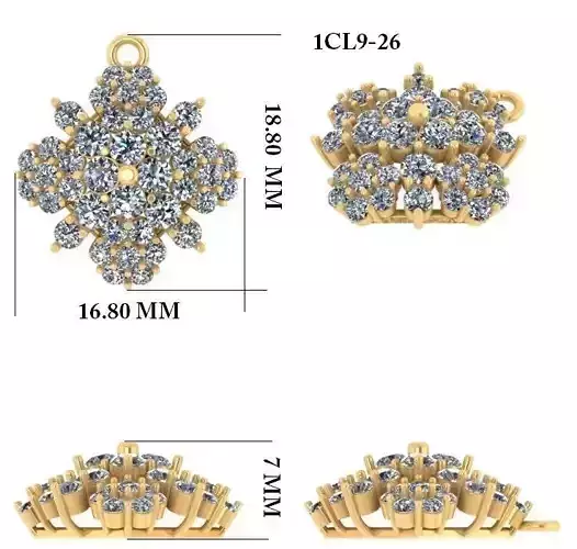 Women Pendant 3dm render detail