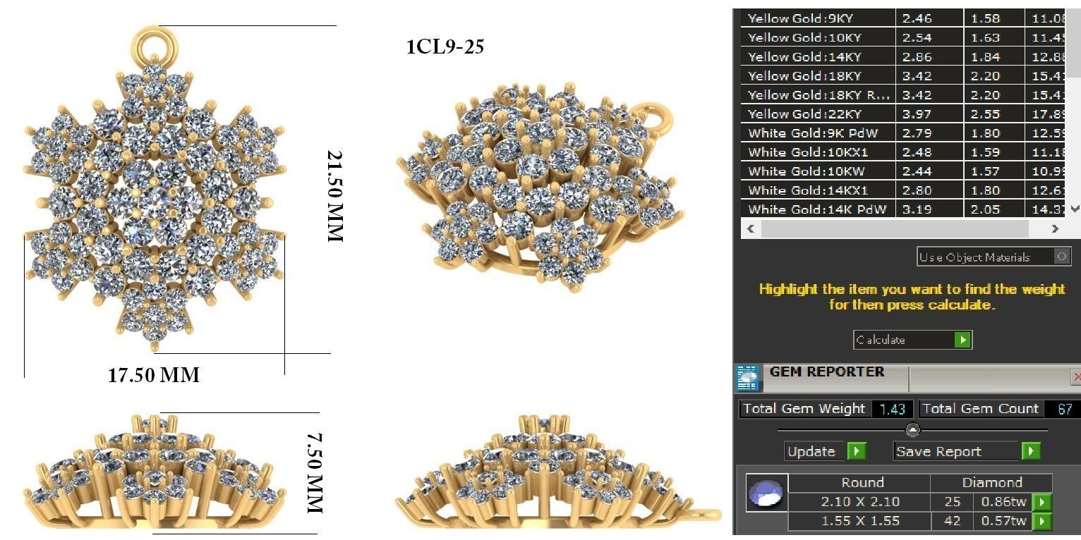 Women Pendant 3dm render detail 3D print model_1