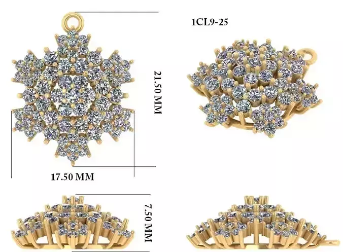 Women Pendant 3dm render detail