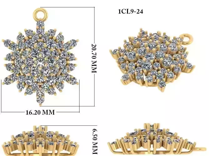 Women Pendant 3dm render detail