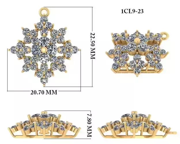 Women Pendant 3dm render detail