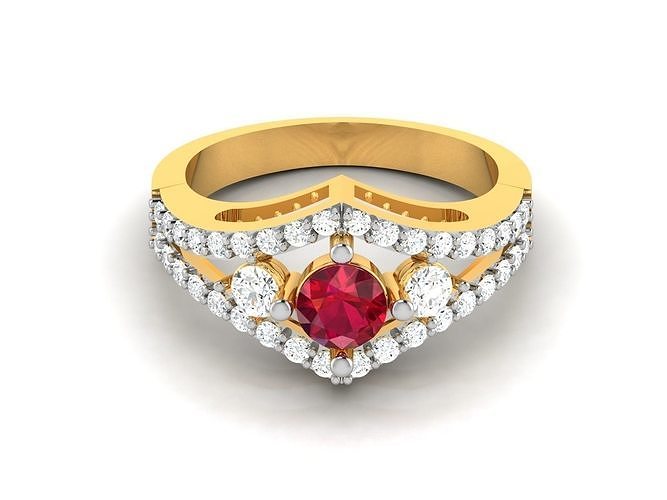Solitaire Engagement Wedding Ring 3D print model