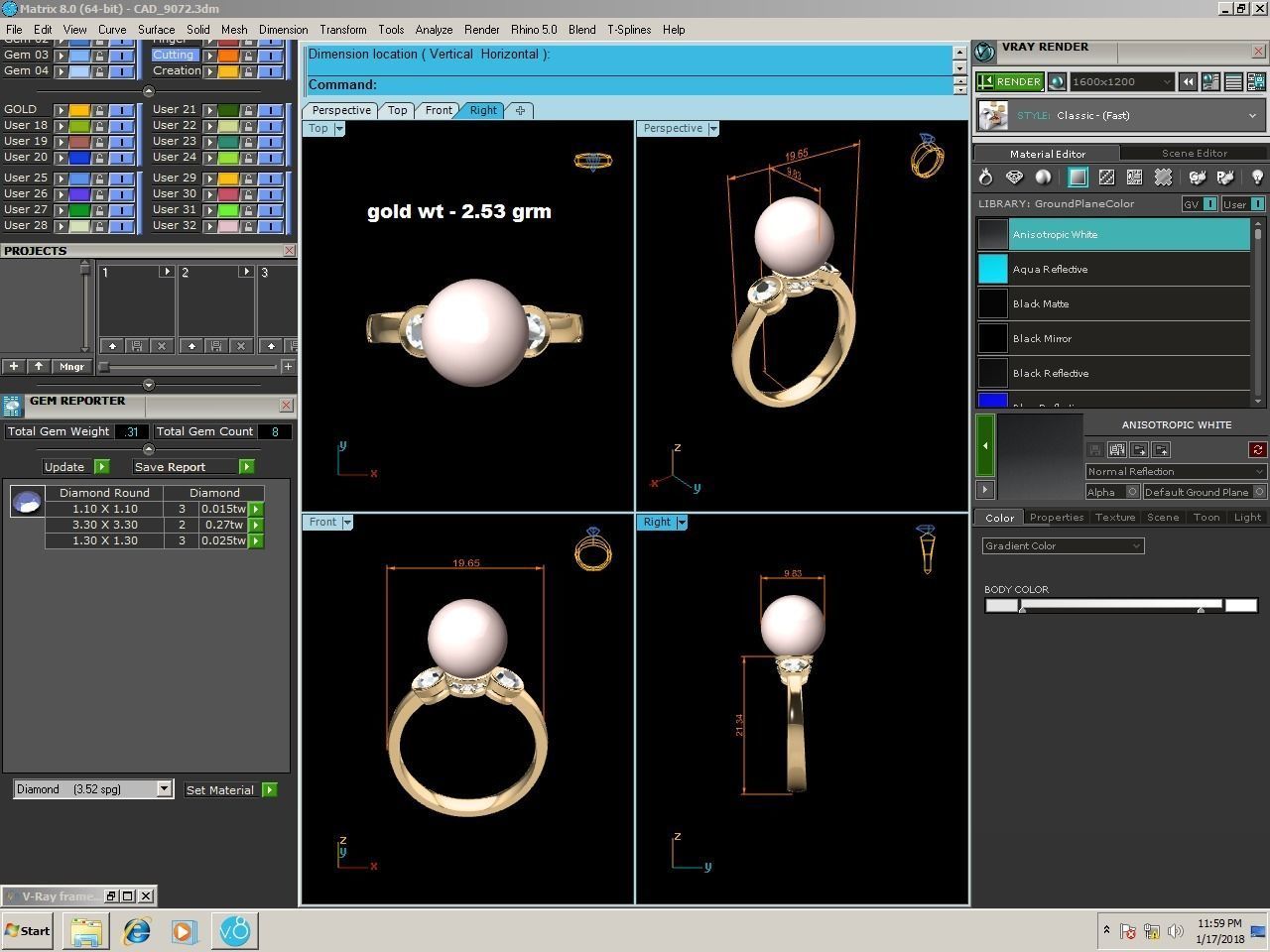 Solitaire Engagement Wedding Opal Stone  Ring 3D print model_6