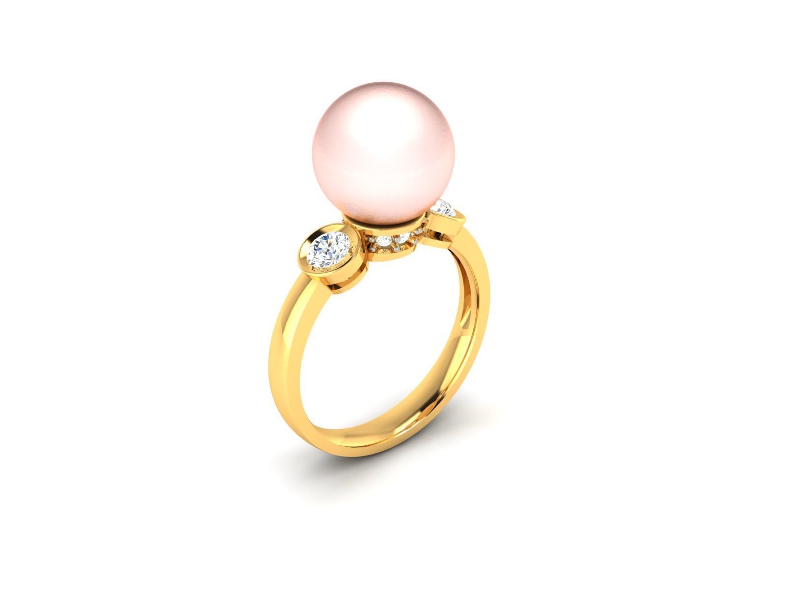 Solitaire Engagement Wedding Opal Stone  Ring 3D print model_2