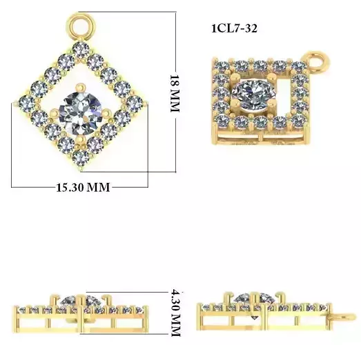 Women Pendant 3dm render detail