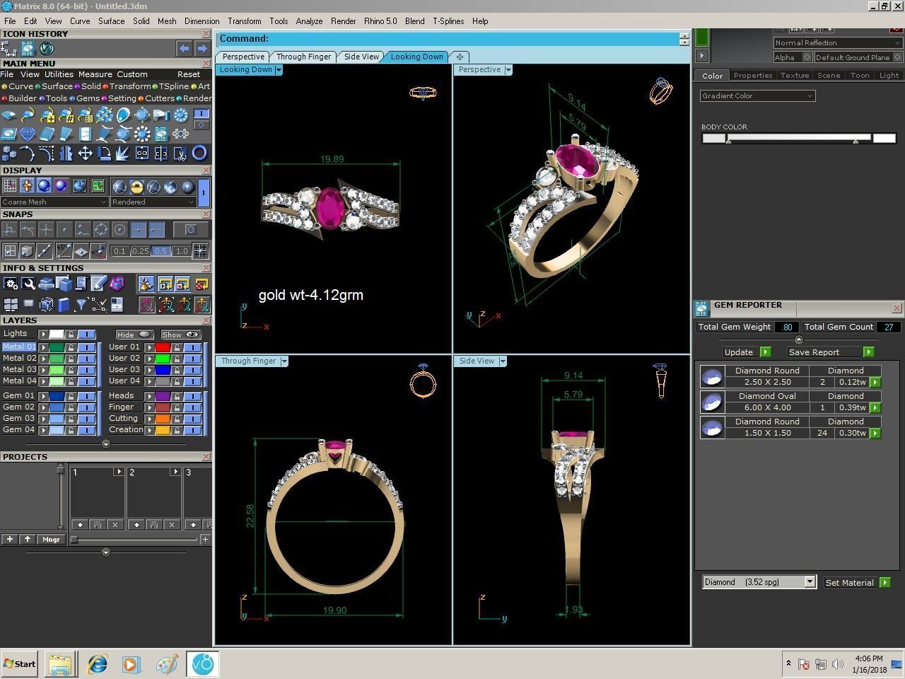 Solitaire Engagement Wedding Ring 3D print model_8