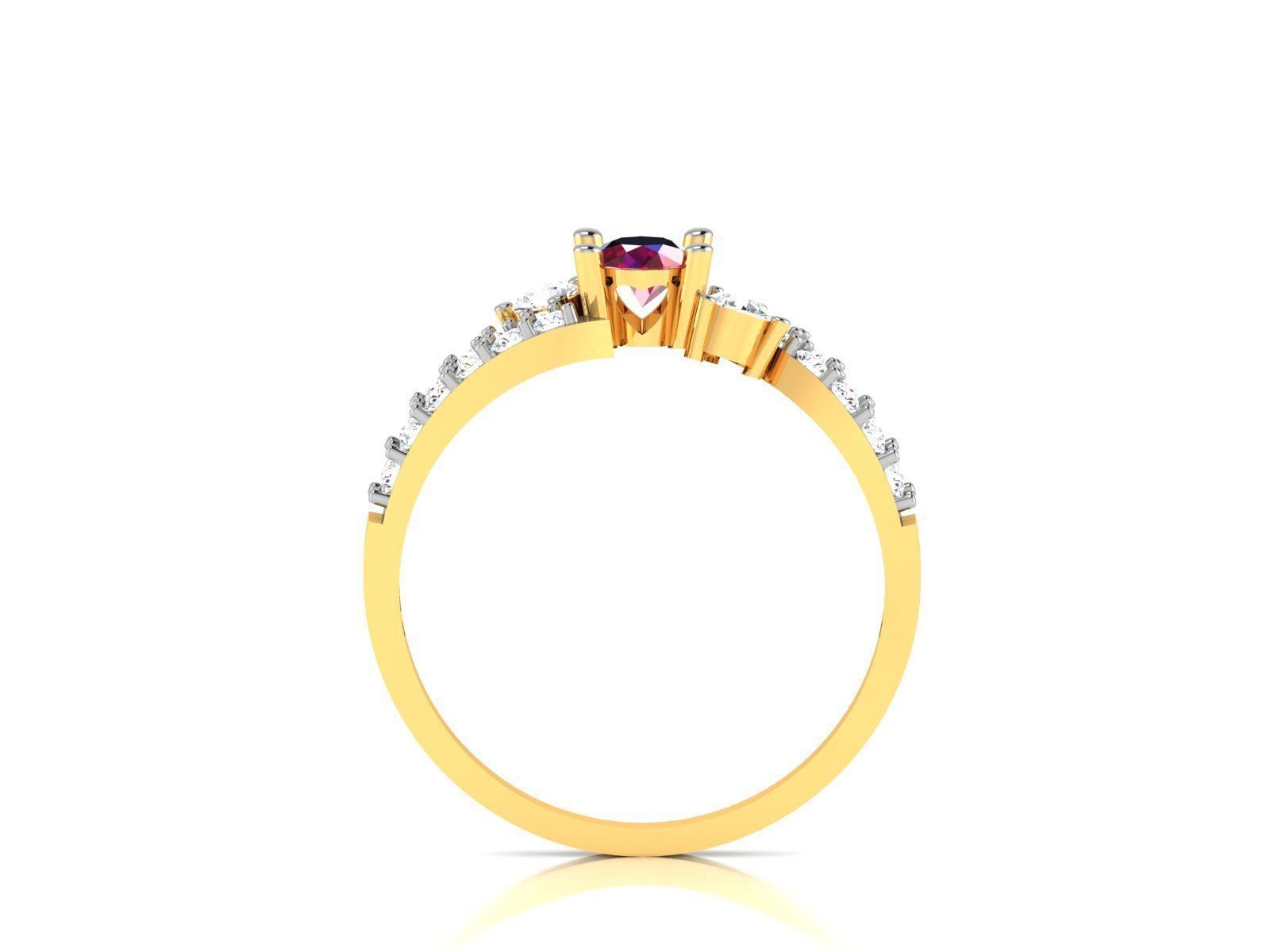 Solitaire Engagement Wedding Ring 3D print model_3