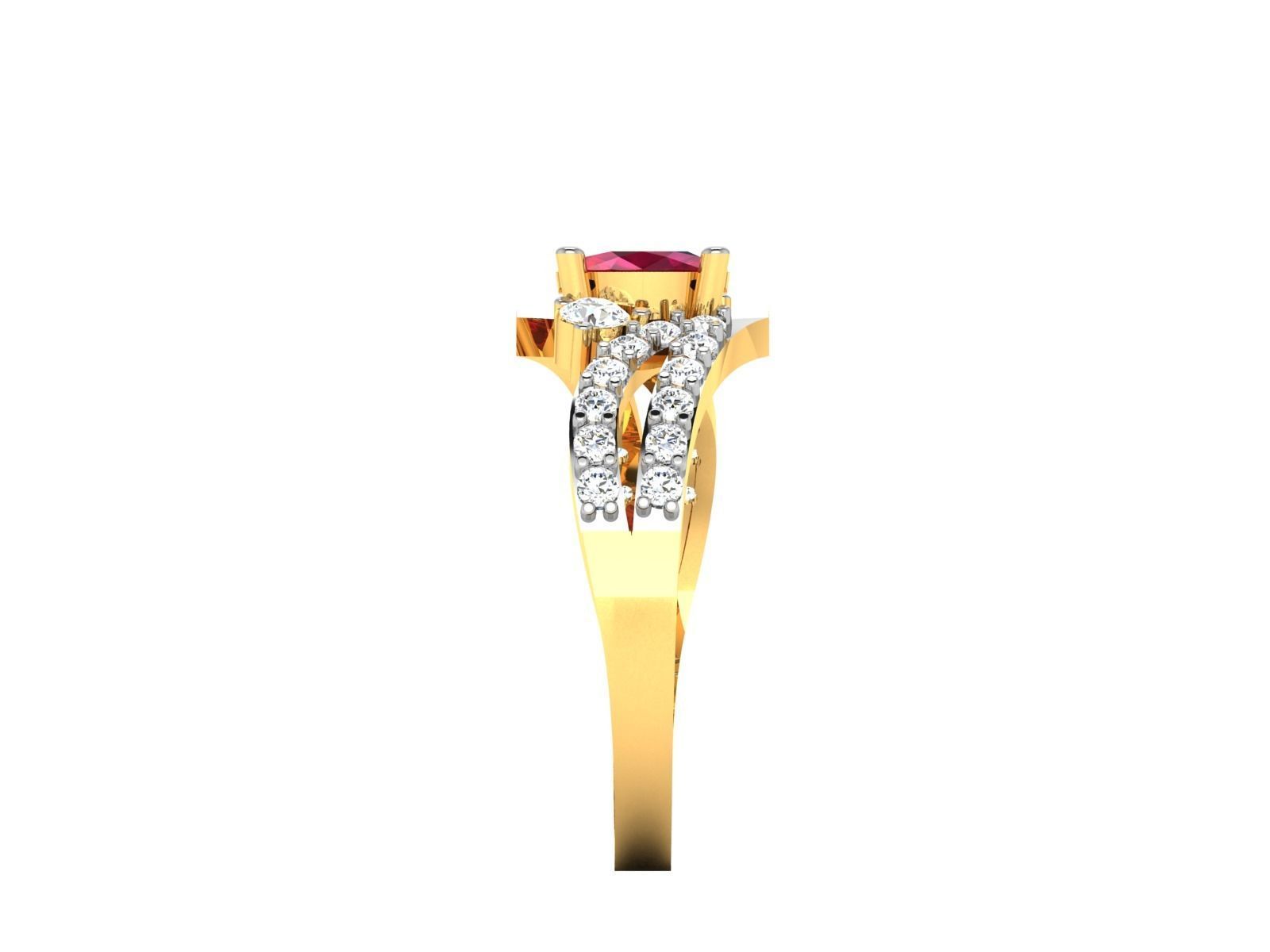 Solitaire Engagement Wedding Ring 3D print model_6