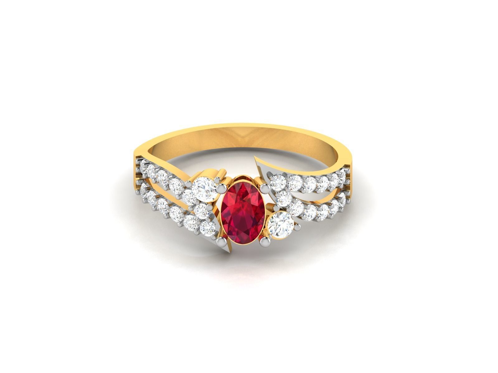 Solitaire Engagement Wedding Ring 3D print model_7