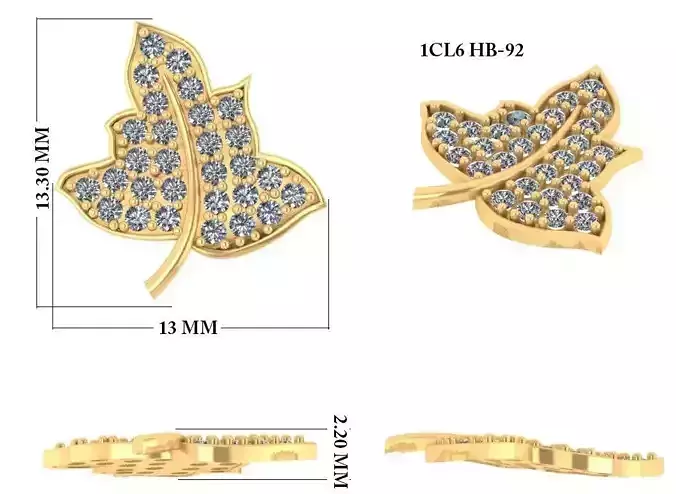 Leaf Pendant 3dm render detail