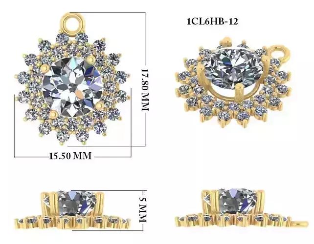 Women Pendant 3dm render detail