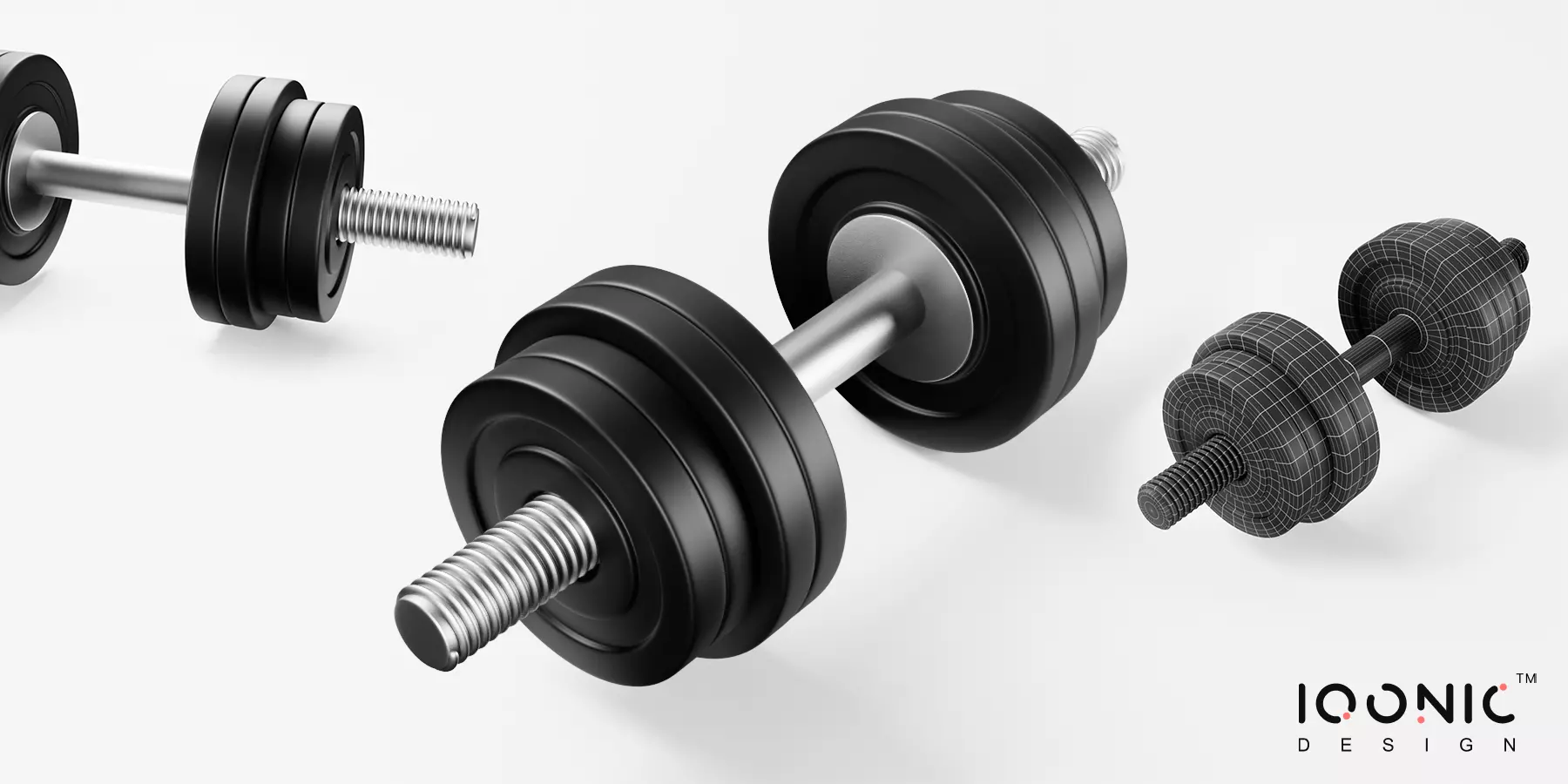 Dumbell By IqonicDesign 2388-01 Low-poly 3D model
