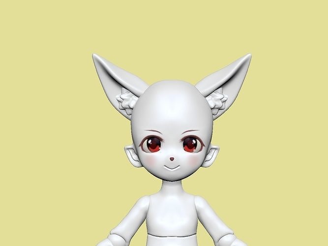 Inari Bjd series Addition Head with cap  STL file for 3D print 3D print model