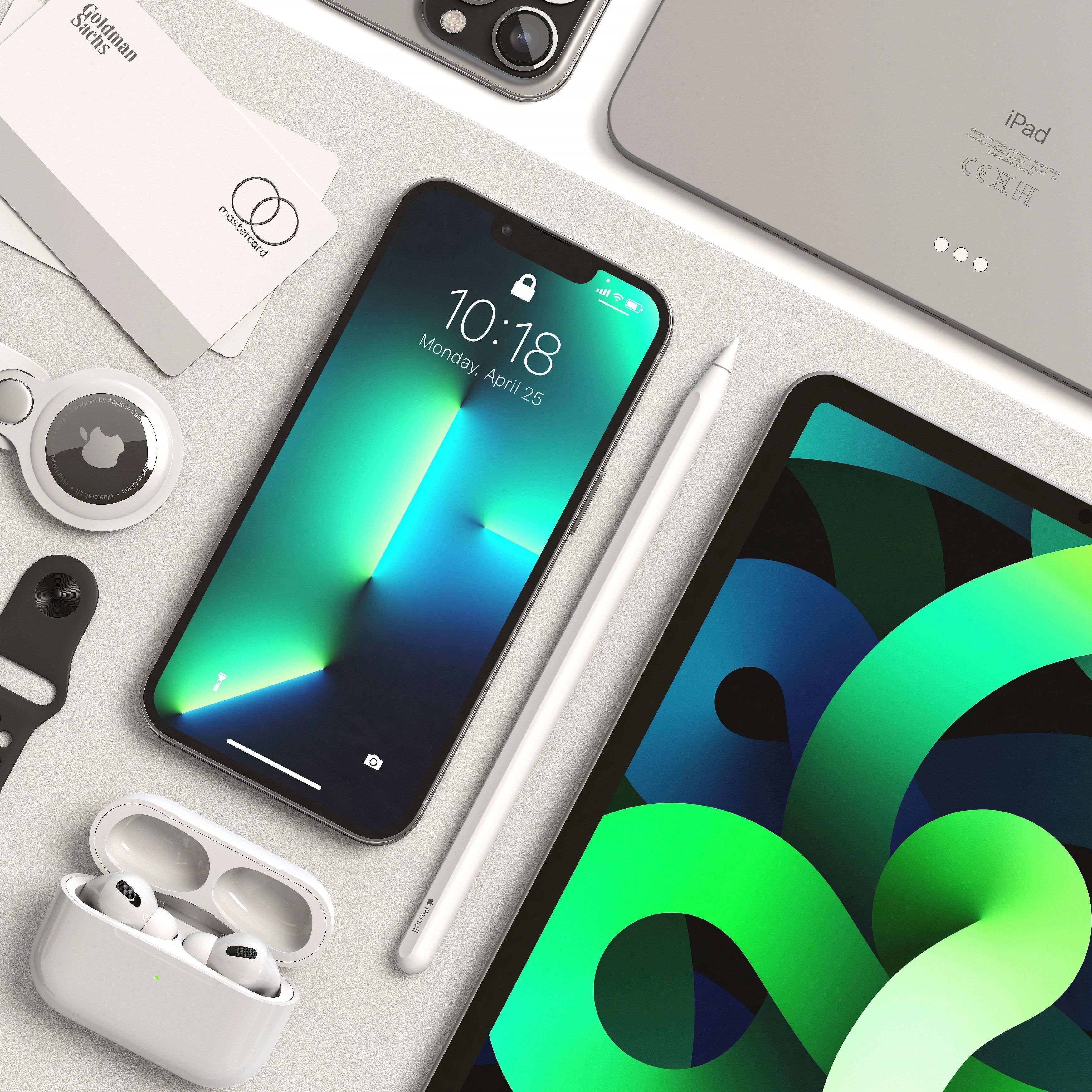 Apple Set ipad and its accessories 3D model_1