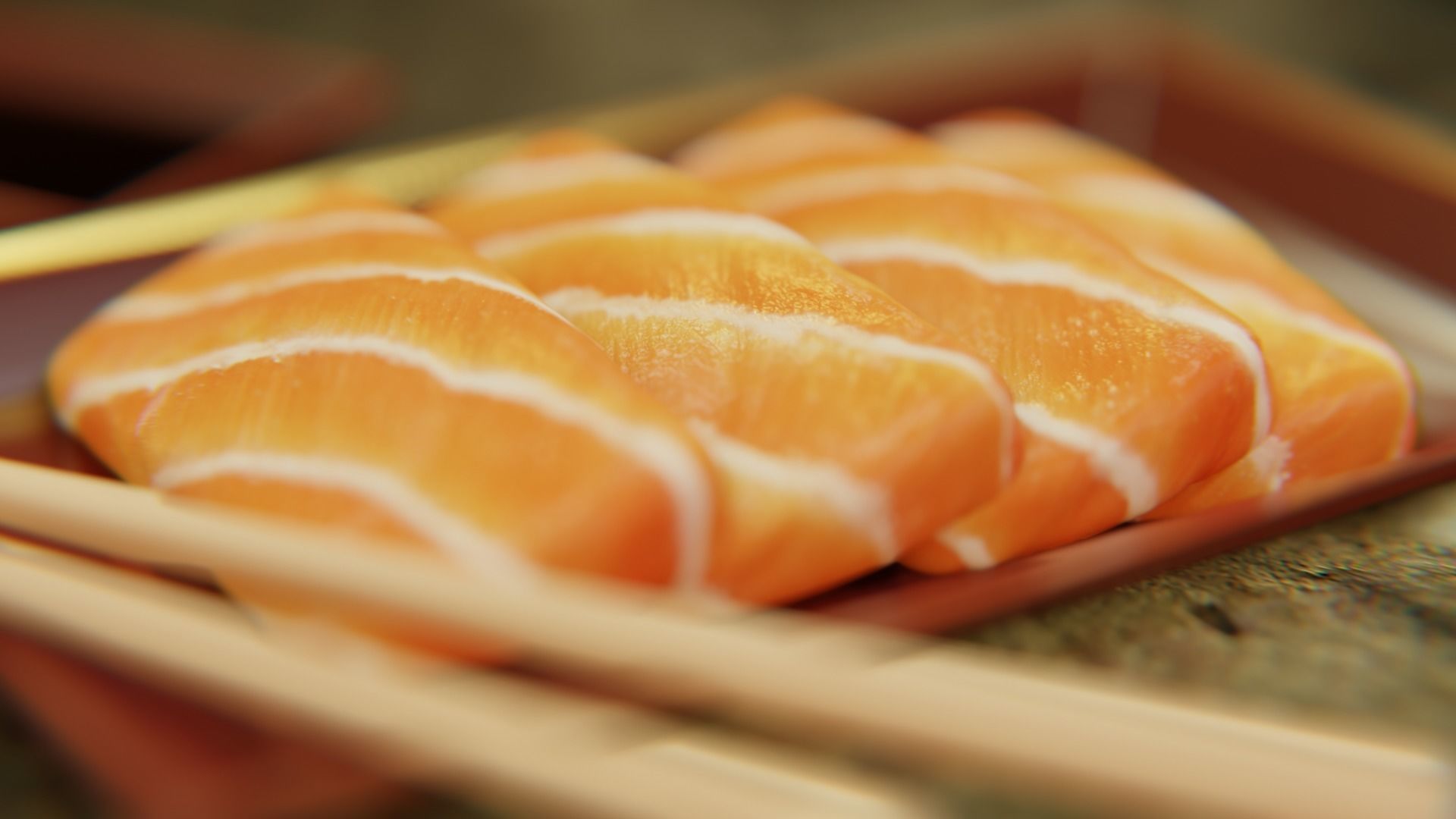 Sashimi Set sushi on plate with chopsticks 3D model_2