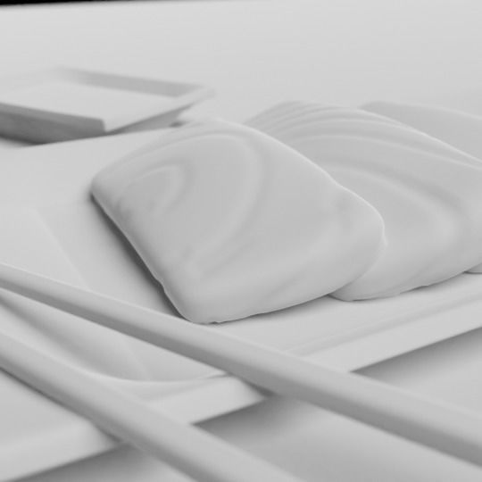 Sashimi Set sushi on plate with chopsticks 3D model_11