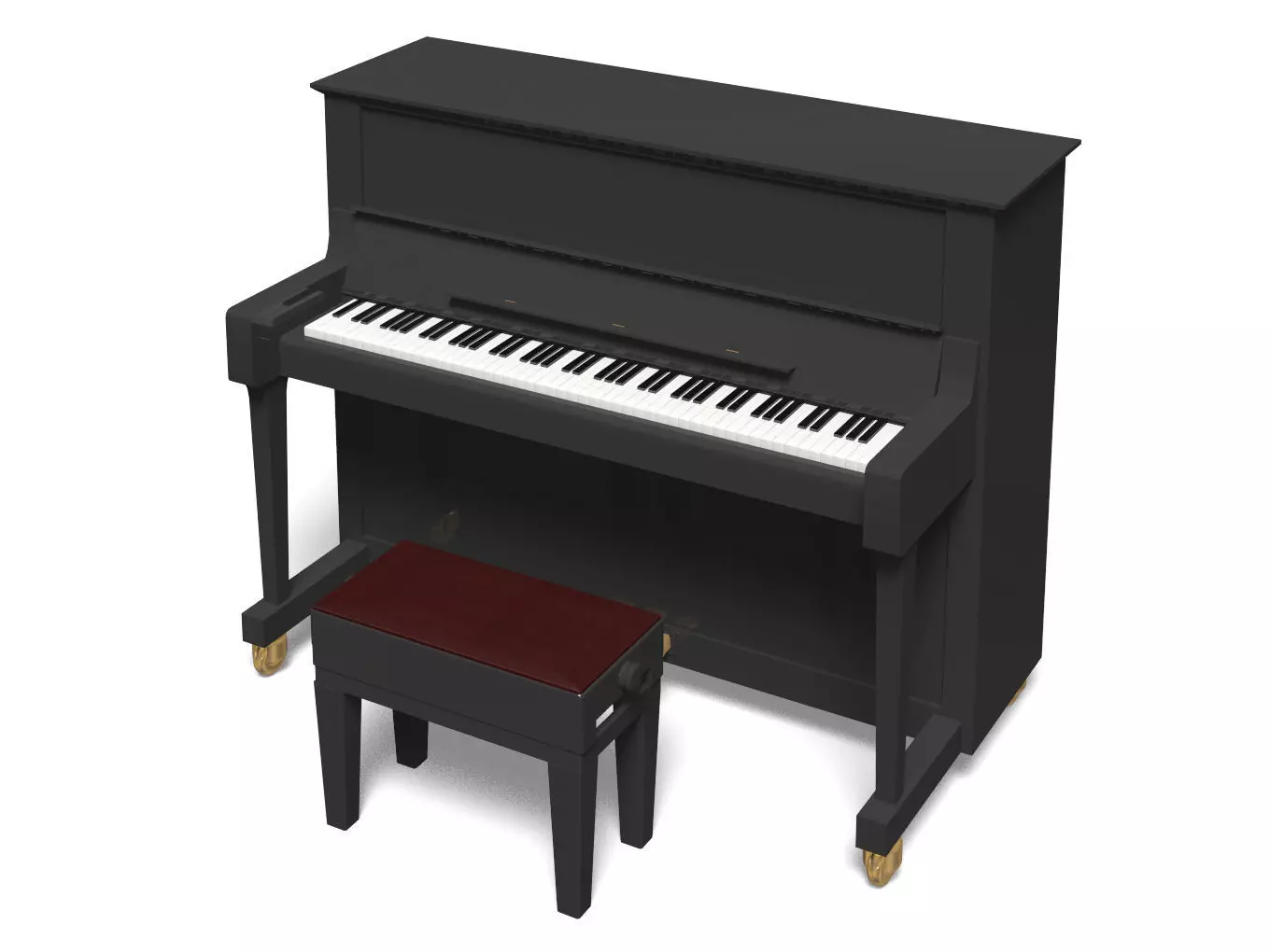 Upright piano 3D model_0