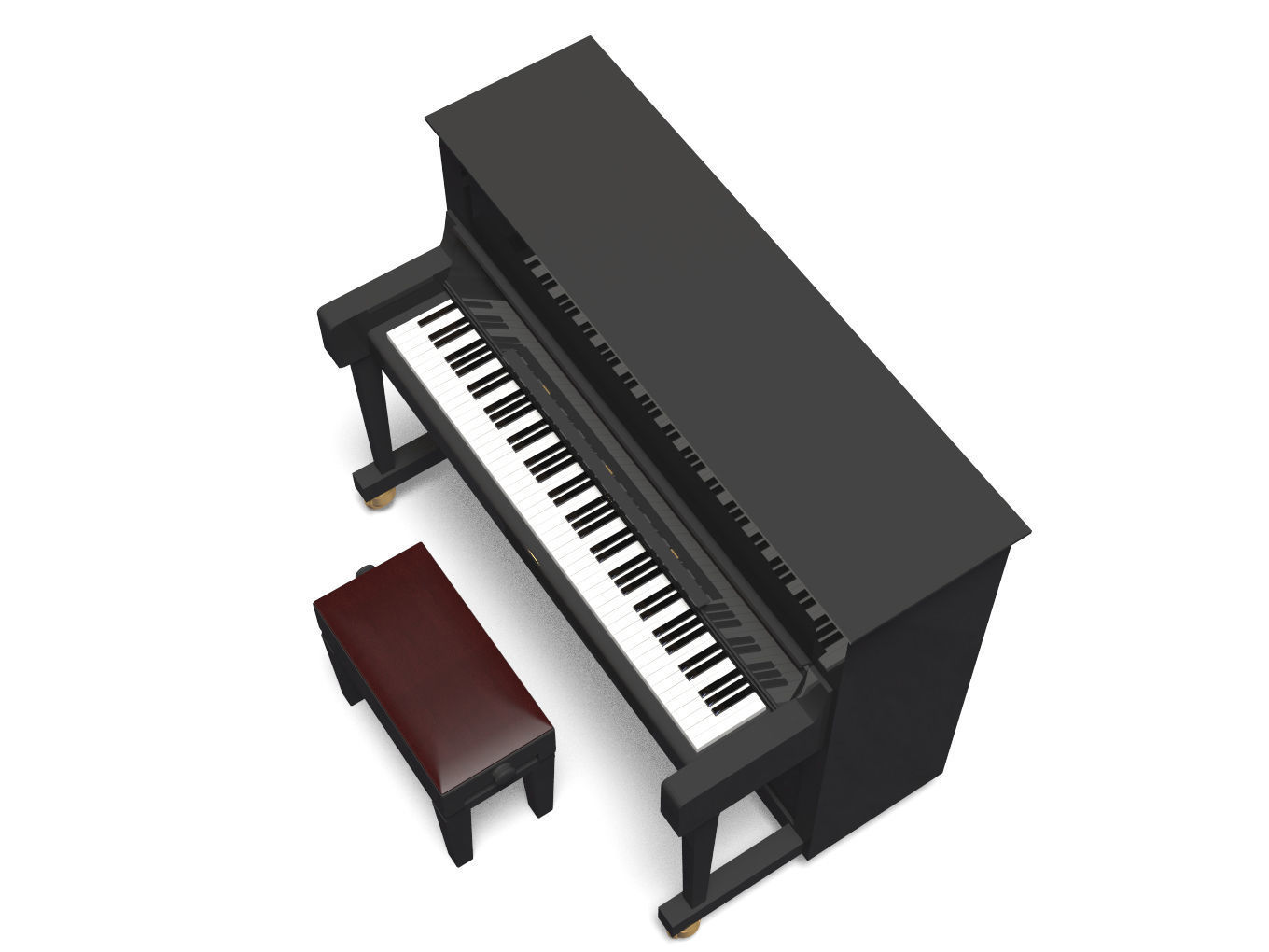 Upright piano 3D model_3