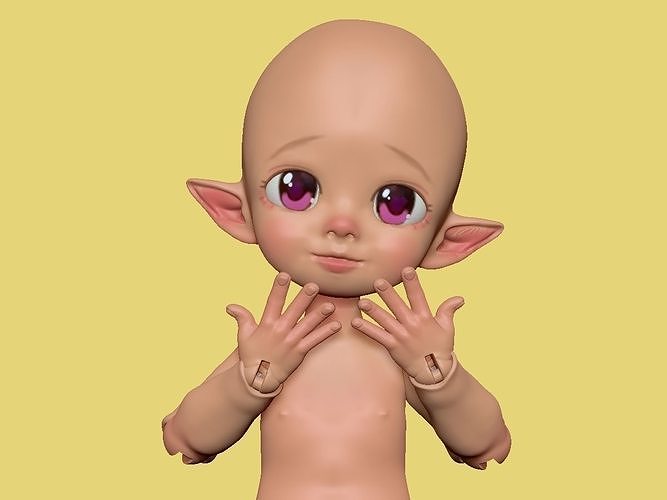 Anya Atelier - B-chan for beginner BJD series 3d print file 3D print model
