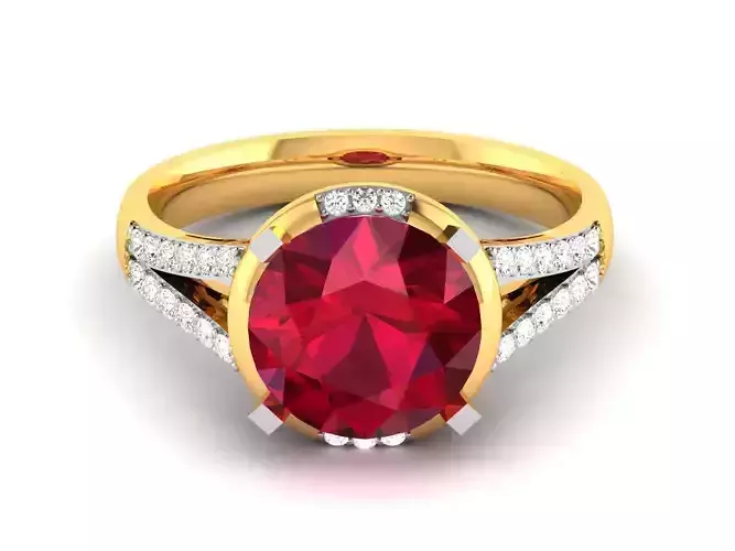 Solitaire Engagement Wedding Women Ring 3D print model