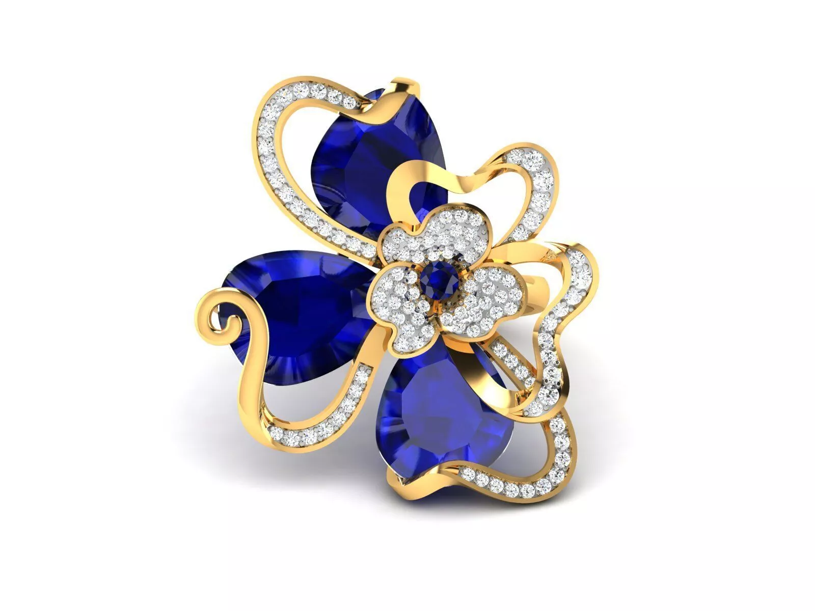 Solitaire Engagement Wedding Women Pear Ring 3D print model