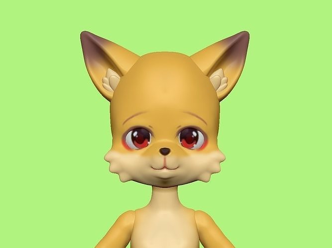 Addition Head Kon chan for Inari Bjd series 3D print model