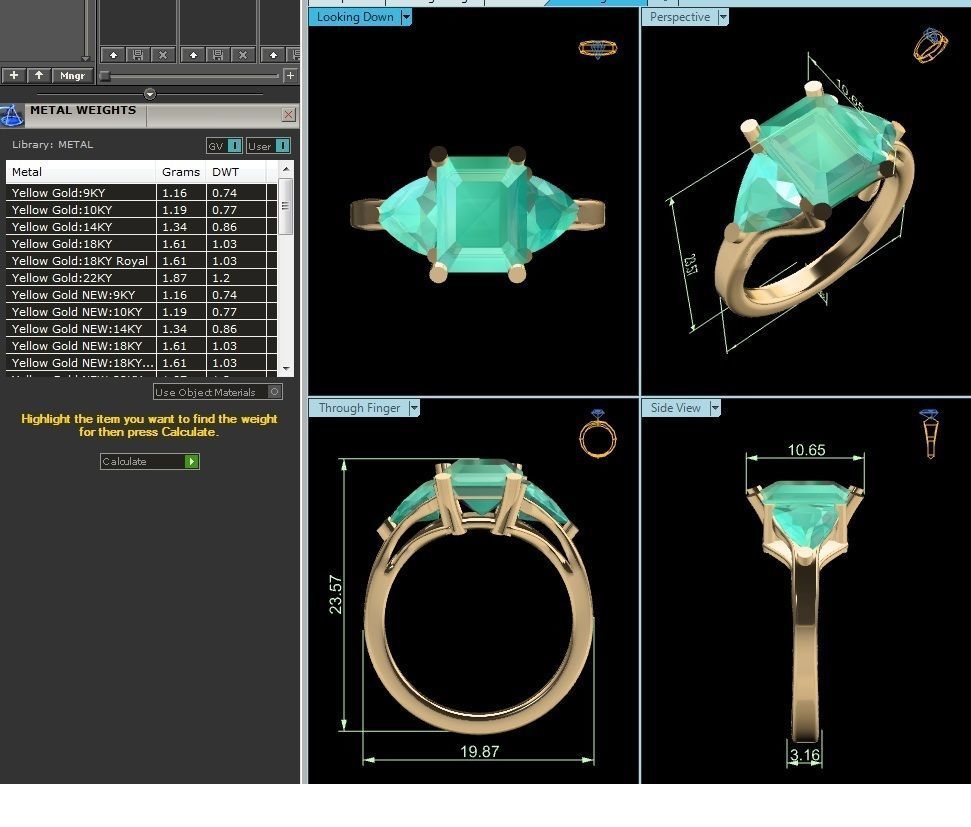 Solitaire Engagement Wedding Women Princess Ring 3D print model_6