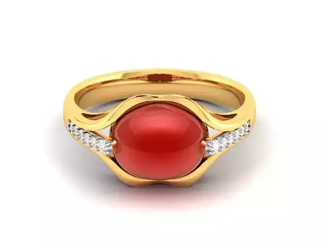 Solitaire Engagement Women Opal Stone  Ring