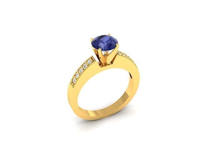 Solitaire Engagement Women Ring 3D print model