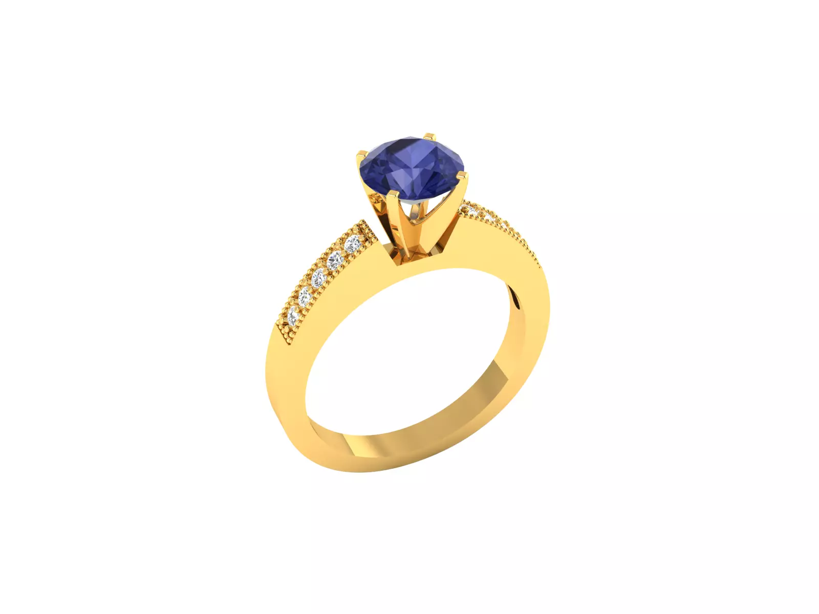 Solitaire Engagement Women Ring 3D print model