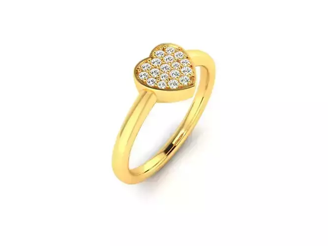 Solitaire Engagement Women Heart Ring