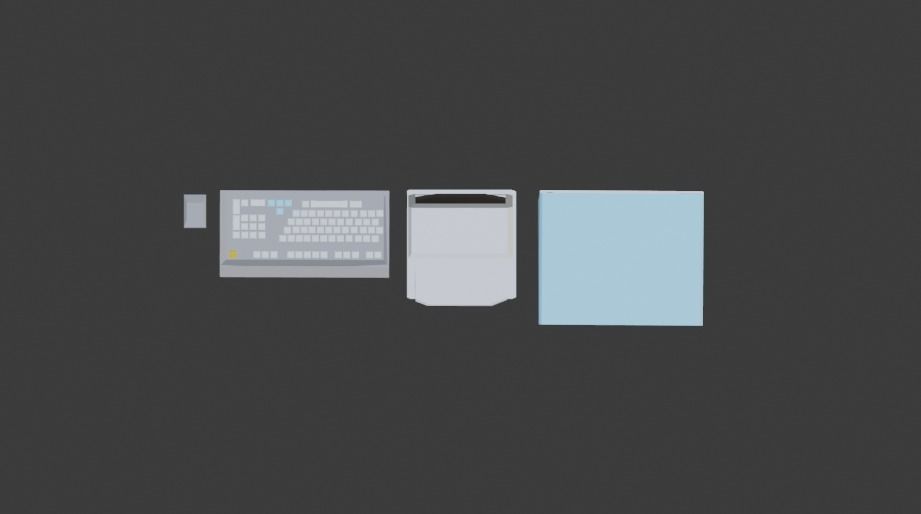 90s Style Computer and Monitor Free low-poly 3D model_3
