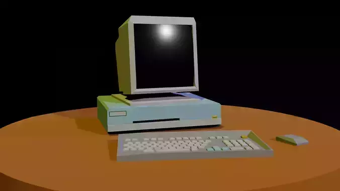 90s Style Computer and Monitor Free low-poly 3D model 90s Style Computer and Monitor Free low-poly 3D model