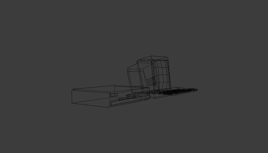 90s Style Computer and Monitor Free low-poly 3D model_9