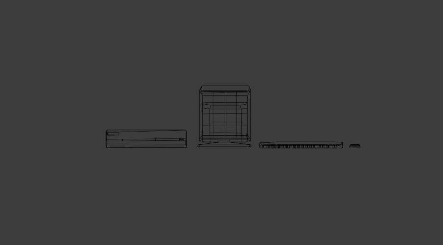 90s Style Computer and Monitor Free low-poly 3D model_6