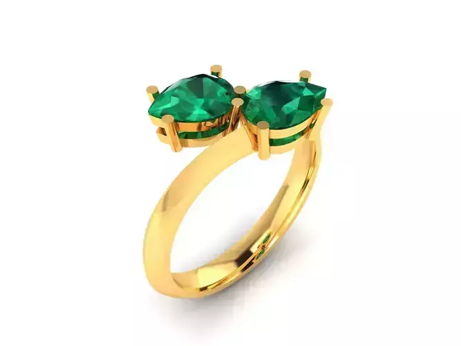 Solitaire Engagement Women Pear Ring 3D print model