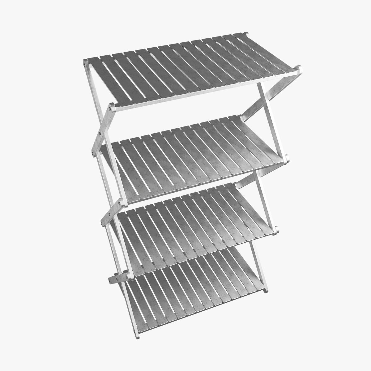 Wood X Shelf 3D model_3