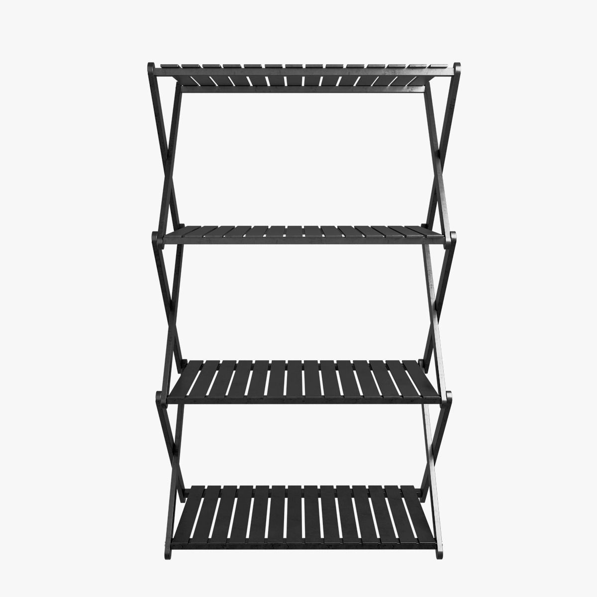 Wood X Shelf 3D model_2