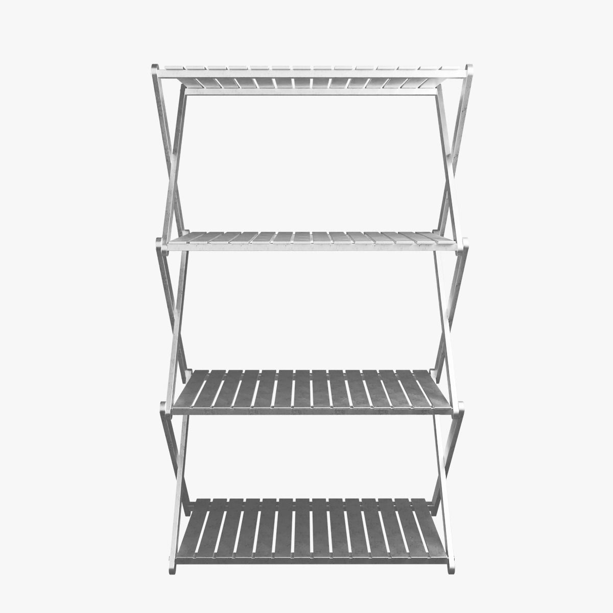 Wood X Shelf 3D model_5