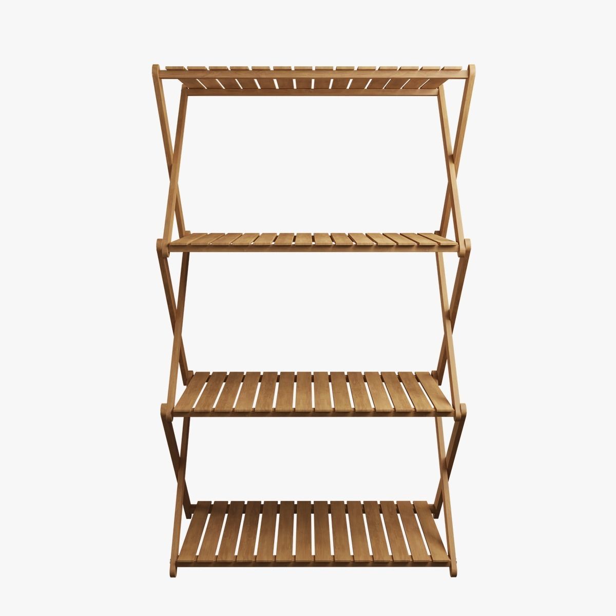 Wood X Shelf 3D model_6
