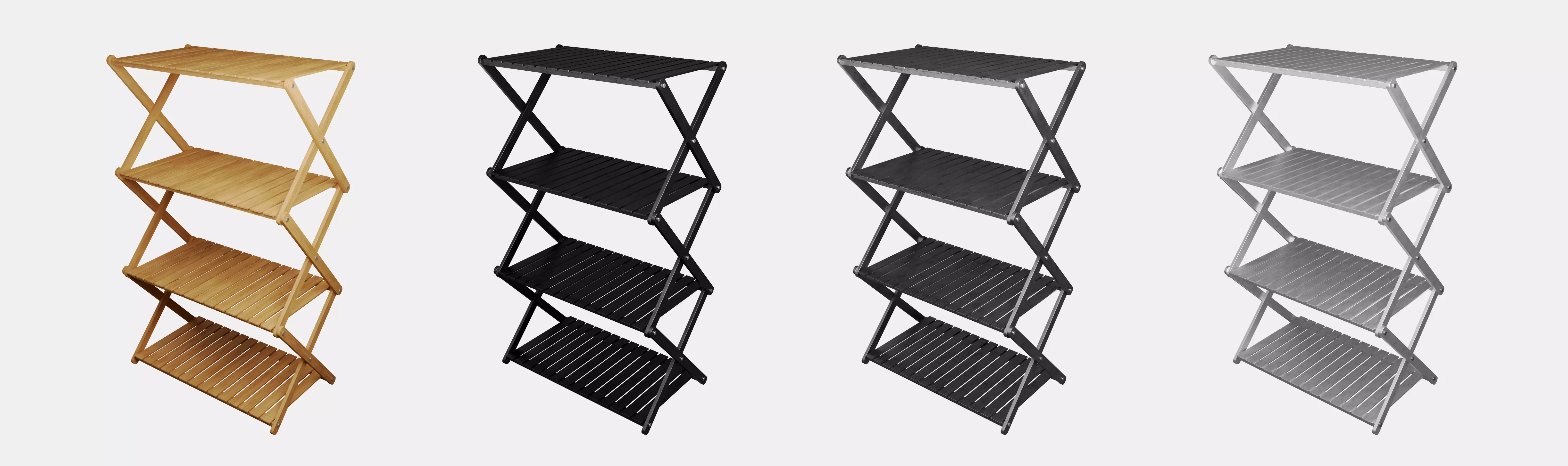 Wood X Shelf 3D model_0