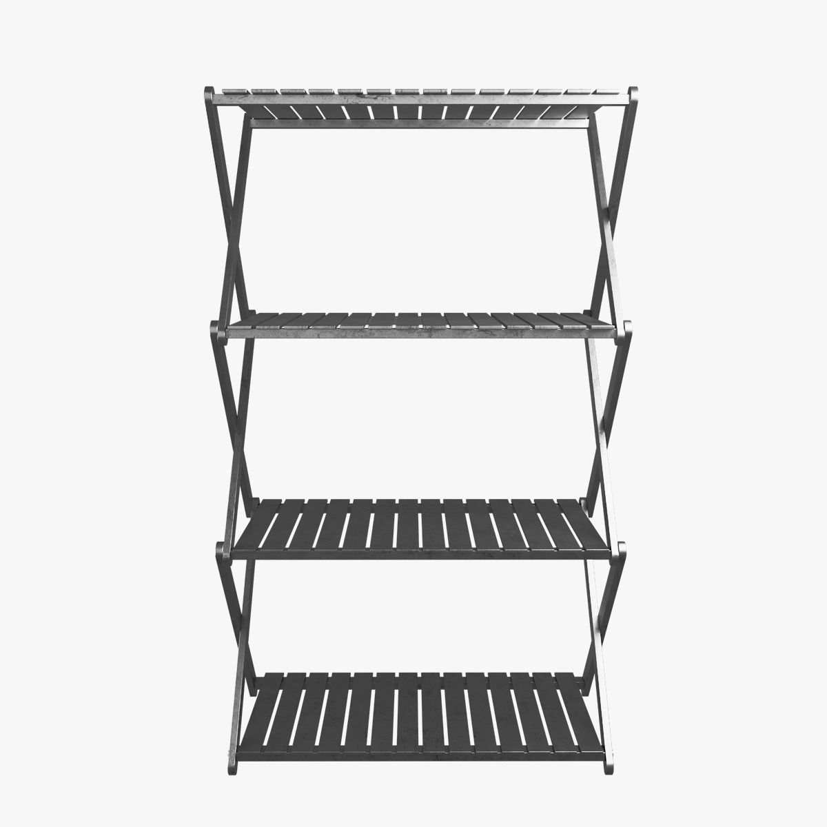 Wood X Shelf 3D model_4