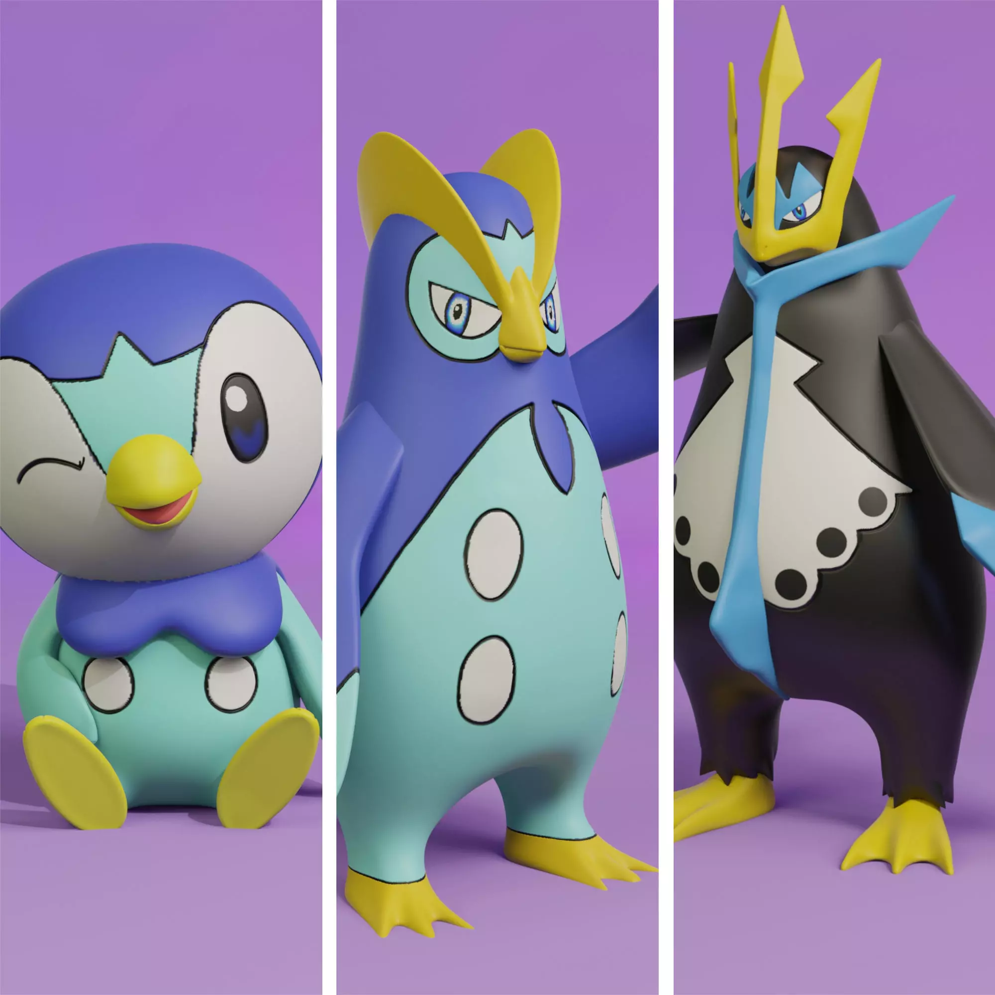 pokemon piplup evolution pack 3D print model_0