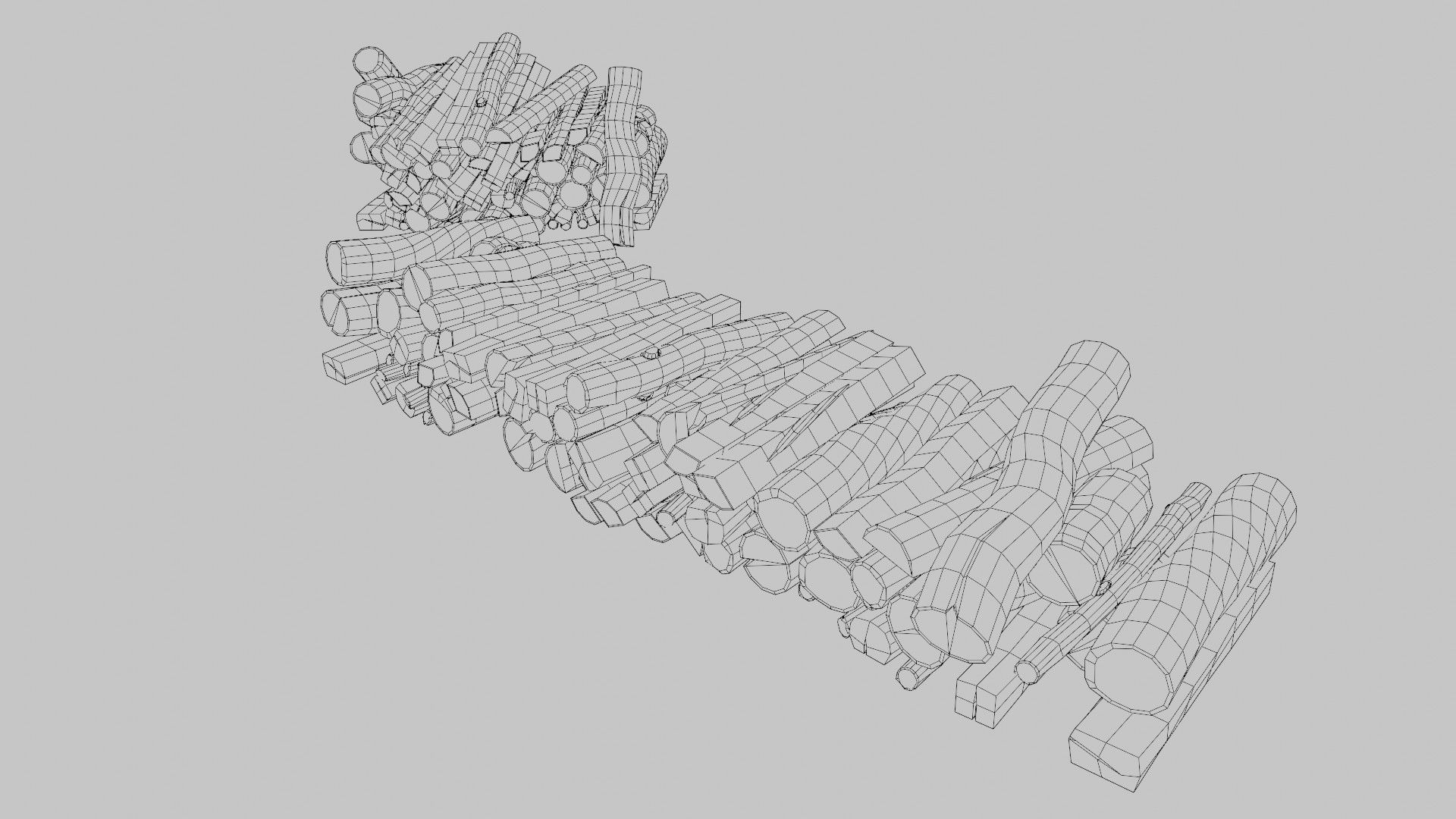 firewood chunks wood blocks with 4k pbr textures Low-poly 3D model_12