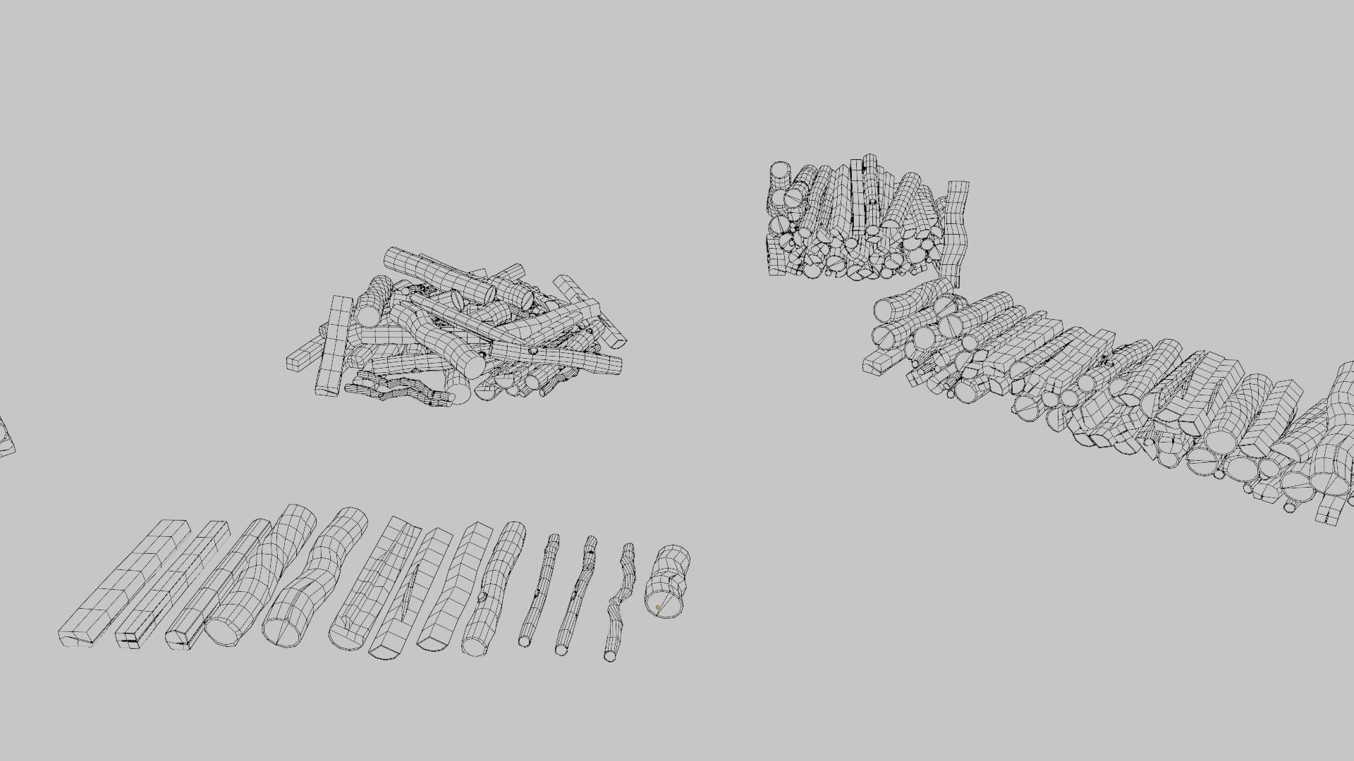 firewood chunks wood blocks with 4k pbr textures Low-poly 3D model_13