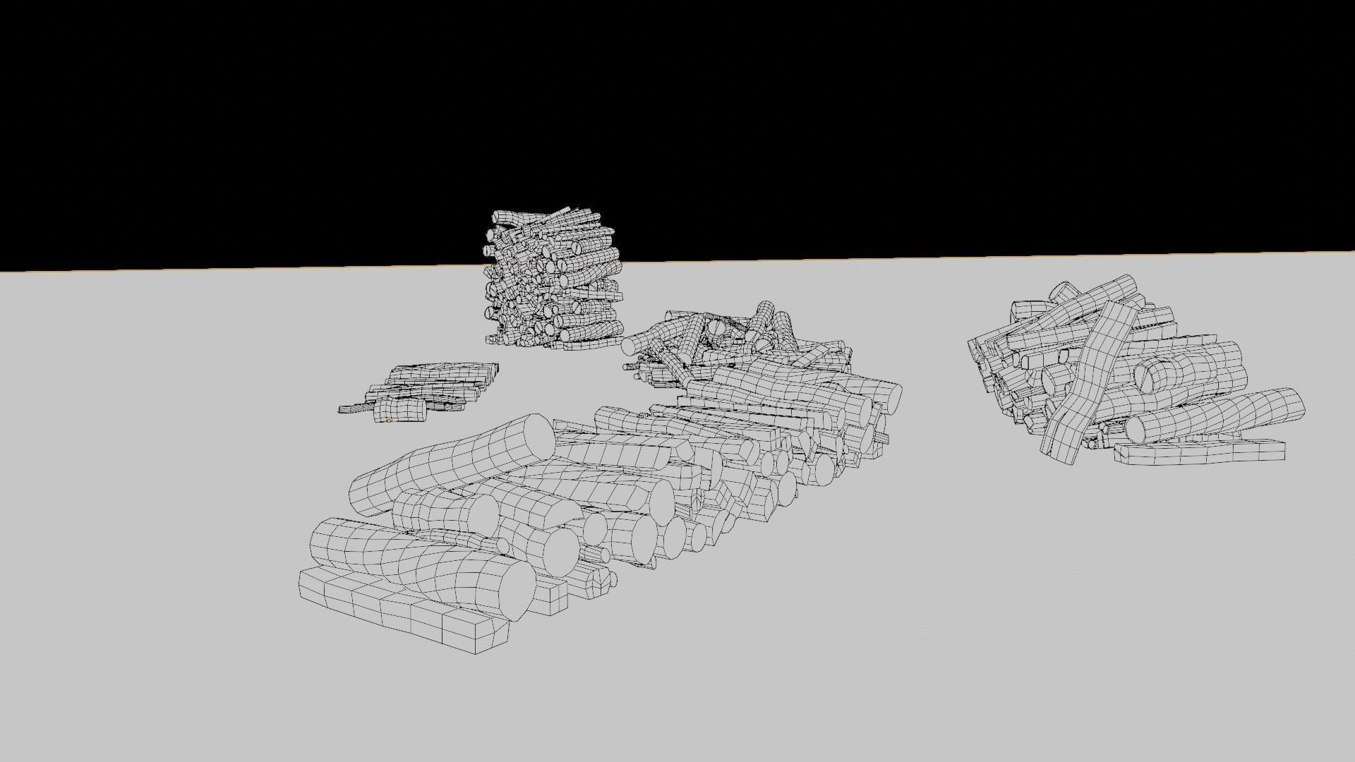 firewood chunks wood blocks with 4k pbr textures Low-poly 3D model_14