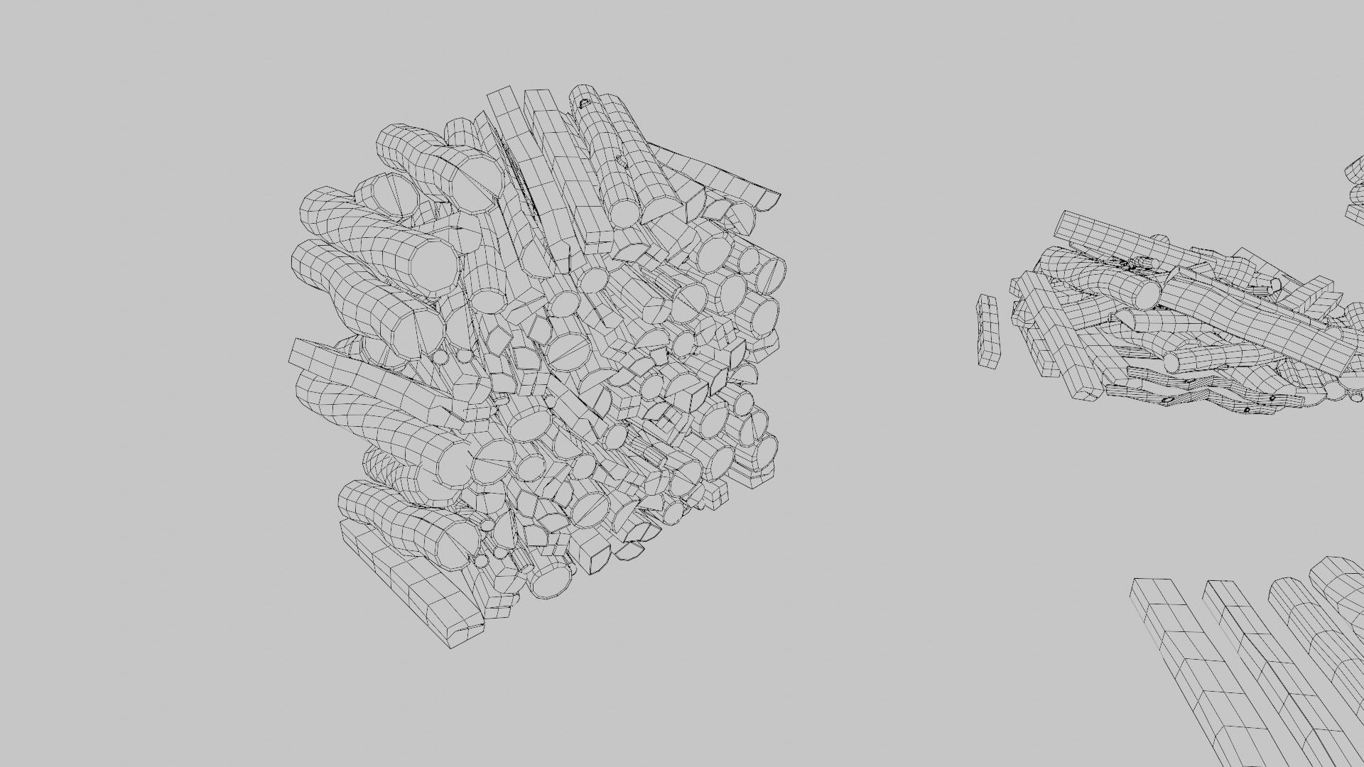 firewood chunks wood blocks with 4k pbr textures Low-poly 3D model_8