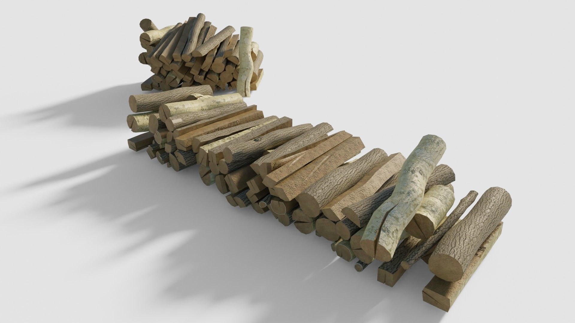 firewood chunks wood blocks with 4k pbr textures Low-poly 3D model_4