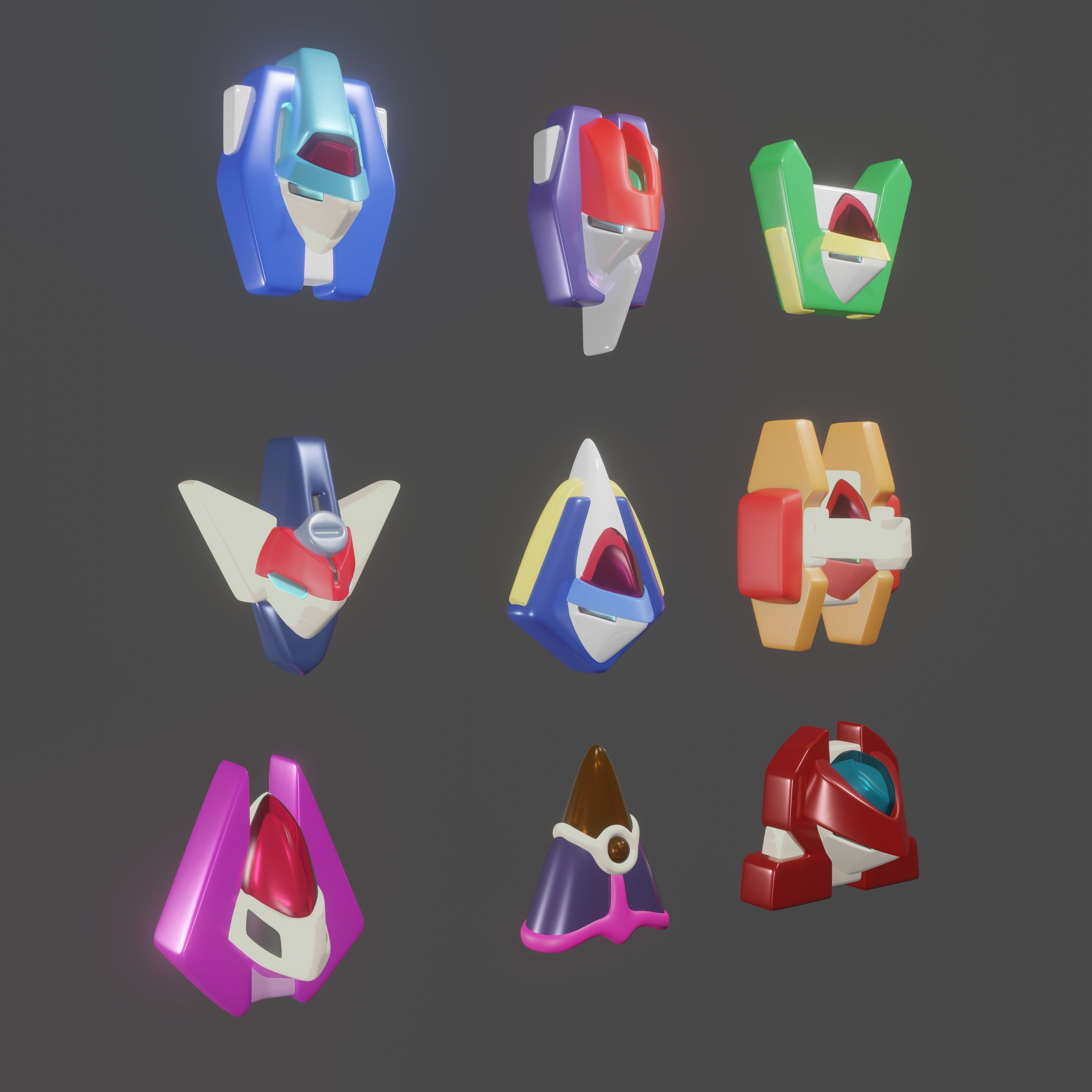 Pack of Biometal  3D print model_1