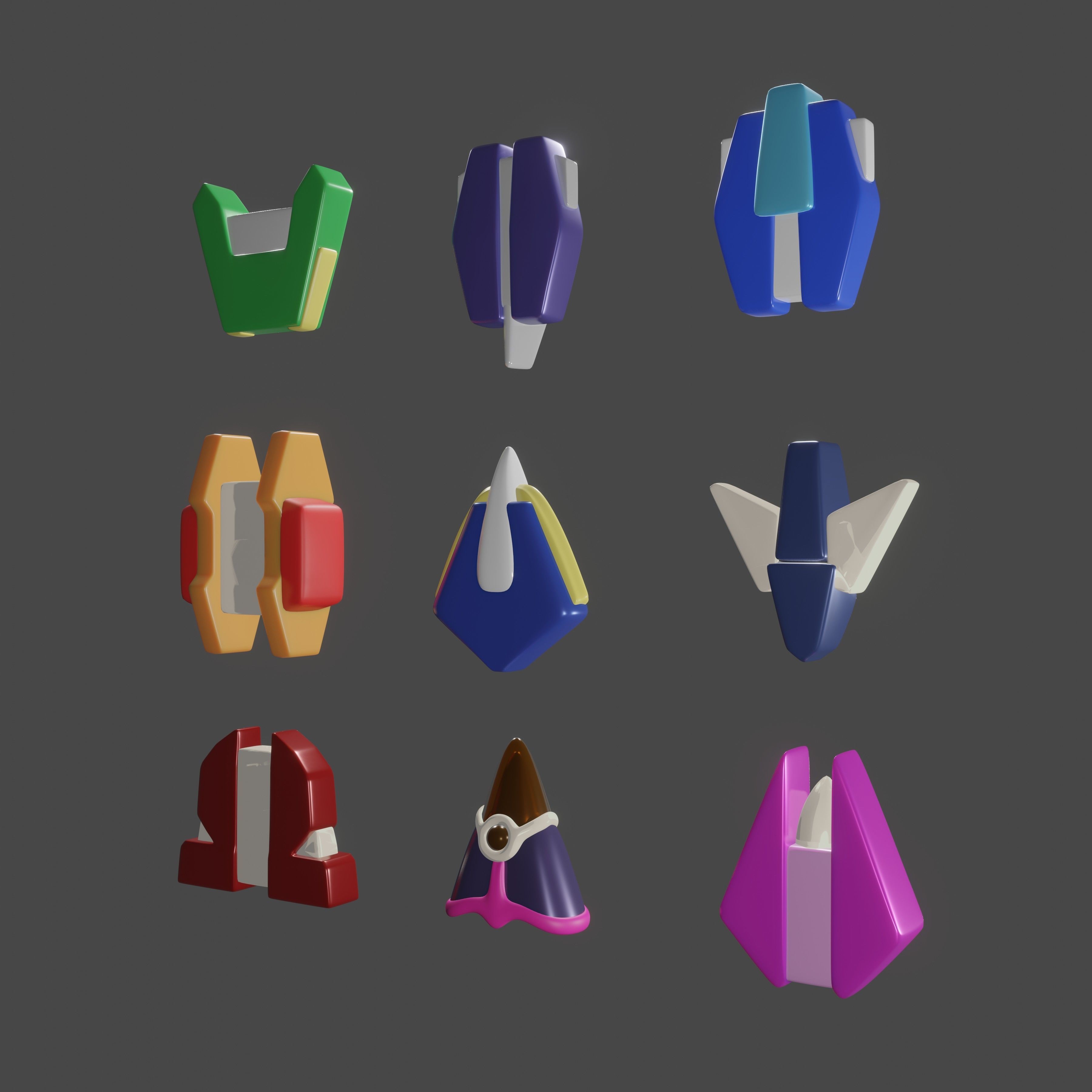 Pack of Biometal  3D print model_2